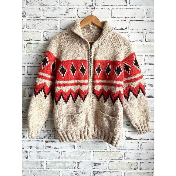 Vintage Premium Knit Diamond pattern Zip Up Sweater Size Womans Medium 18x27 - Picture 1 of 7